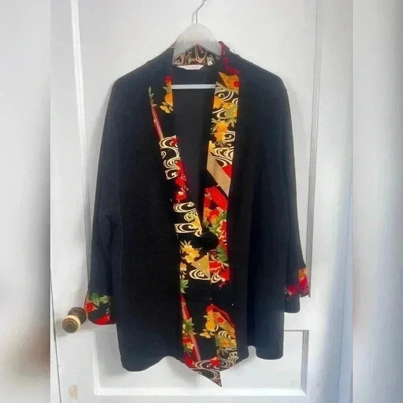 Soft Surroundings Oriental Asian Kimono Style Cardigan Size 1X - Picture 1 of 5